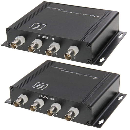4 Channel Video Multiplexer Transmitter and Receiver(Black) - Digital Video Recorder by buy2fix | Online Shopping UK | buy2fix