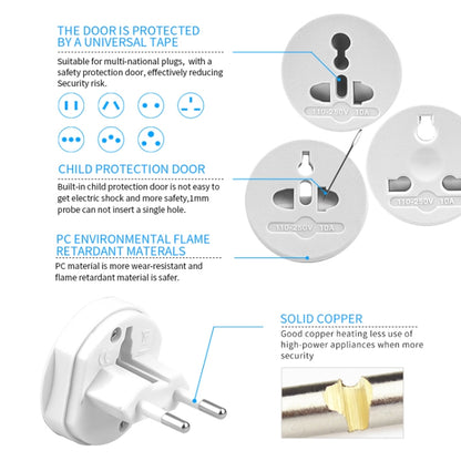 All in 1 EU + AU + UK + US Plug Travel Universal Adaptor(White) - Plug Adaptor by buy2fix | Online Shopping UK | buy2fix