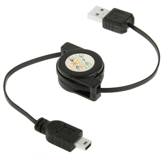 USB 2.0 to Mini 5 Pin USB Retractable Data & Charger Cable for Motorola V3 / Mobile Phone / MP3 / MP4 / Digital Camera / GPS, Length: 10cm (Can be Extended to 80cm), Black(Black) by buy2fix