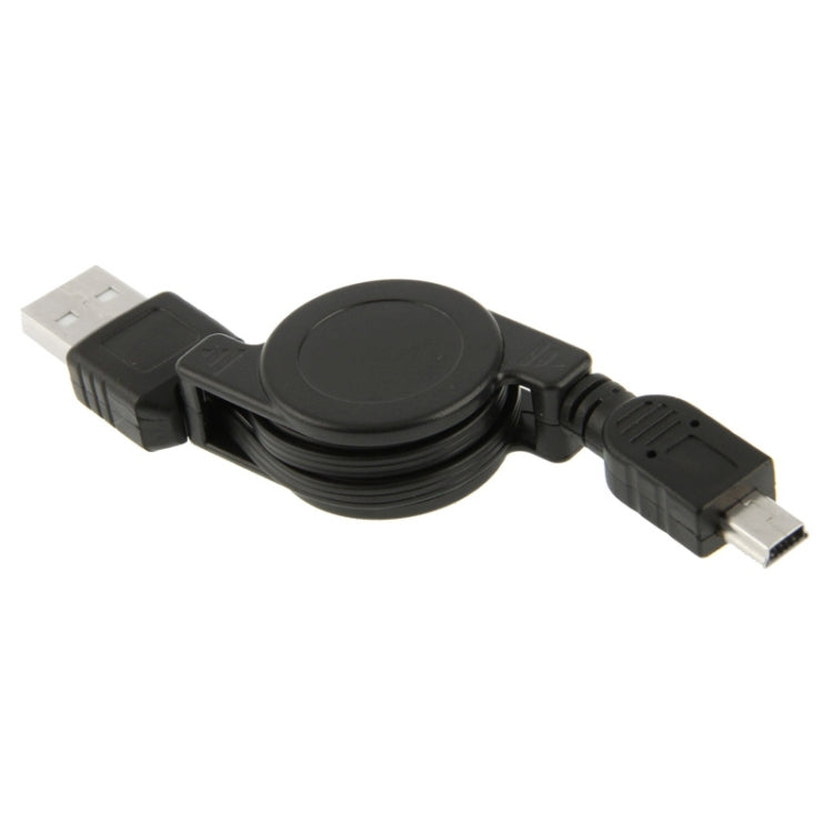 USB 2.0 to Mini 5 Pin USB Retractable Data & Charger Cable for Motorola V3 / Mobile Phone / MP3 / MP4 / Digital Camera / GPS, Length: 10cm (Can be Extended to 80cm), Black(Black) by buy2fix