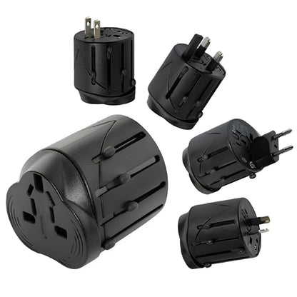 All in 1 EU + AU + UK + US Plug Travel Universal Adaptor, Size: 60 x 58 x 56mm(Black) - Plug Adaptor by buy2fix | Online Shopping UK | buy2fix