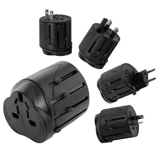 All in 1 EU + AU + UK + US Plug Travel Universal Adaptor, Size: 60 x 58 x 56mm(Black) - Plug Adaptor by buy2fix | Online Shopping UK | buy2fix