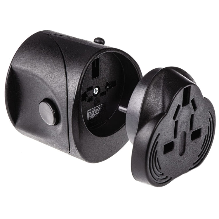 All in 1 EU + AU + UK + US Plug Travel Universal Adaptor, Size: 60 x 58 x 56mm(Black) - Plug Adaptor by buy2fix | Online Shopping UK | buy2fix