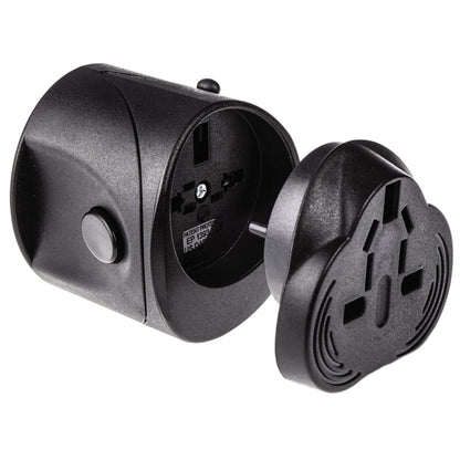 All in 1 EU + AU + UK + US Plug Travel Universal Adaptor, Size: 60 x 58 x 56mm(Black) - Plug Adaptor by buy2fix | Online Shopping UK | buy2fix