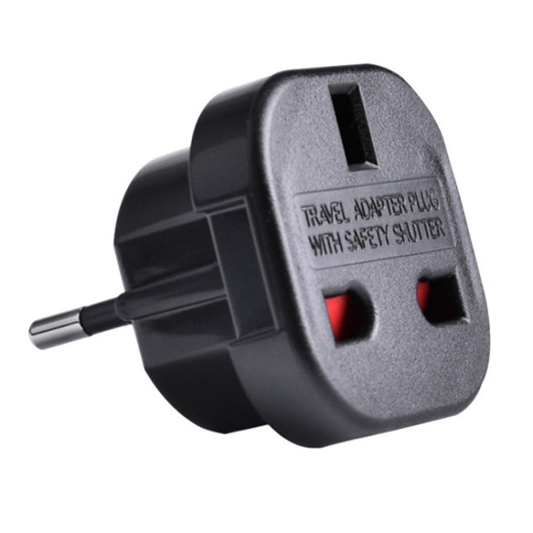 High Quality UK Plug to EU Plug AC Wall Universal Travel Power Socket Plug Adaptor(Black) - Plug Adaptor by buy2fix | Online Shopping UK | buy2fix