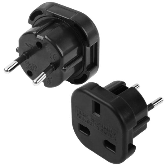 High Quality UK Plug to EU Plug AC Wall Universal Travel Power Socket Plug Adaptor(Black) - Plug Adaptor by buy2fix | Online Shopping UK | buy2fix