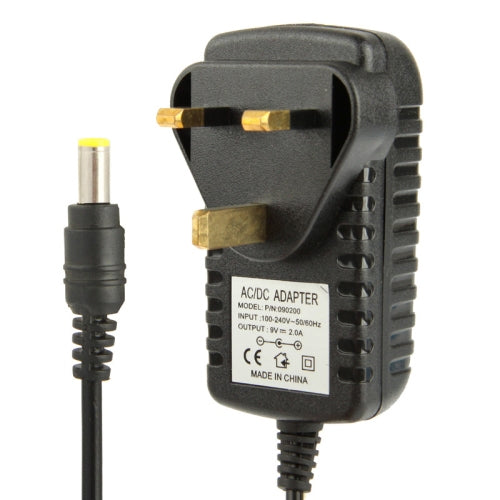 High Quality UK Plug AC 100-240V to DC 9V 2A Power Adapter, Tips: 5.5 x 2.1mm, Cable Length: 1m - AC Adapers by buy2fix | Online Shopping UK | buy2fix