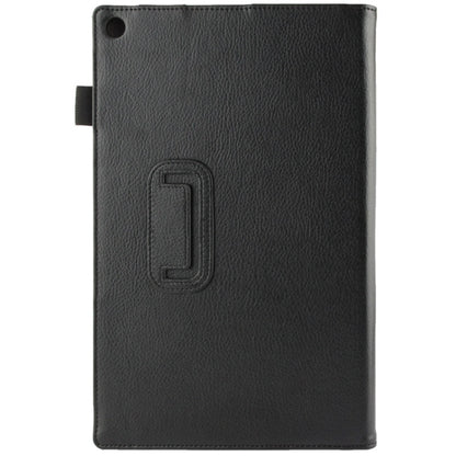 Litchi Texture Leather Case with Holder for Sony Xperia Tablet Z2 10.1(Black) - Sony by buy2fix | Online Shopping UK | buy2fix