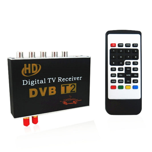 High Speed 90km/h H.264 / AVC MPEG4 Mobile Digital Car DVB-T2 TV Receiver, Suit for Europe / Singapore / Thailand / Africa ect. Market(Black) - DVB-T & Analog Solutions by buy2fix | Online Shopping UK | buy2fix