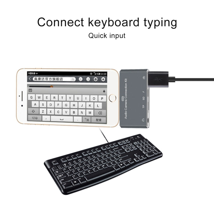 D-198 5 in 1 8 Pin to USB HUB +USB-C / Type-C + 3.5mm Earphone + SD + TF Card Reader for MacBook, PC, Laptop, Smart Phones by buy2fix