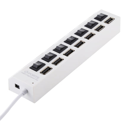 7 Ports USB Hub 2.0 USB Splitter High Speed 480Mbps with ON/OFF Switch / 7 LEDs(White) by buy2fix