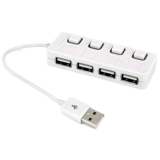 4 Ports USB 2.0 HUB with 4 Switch(White) - USB 2.0 HUB by buy2fix | Online Shopping UK | buy2fix