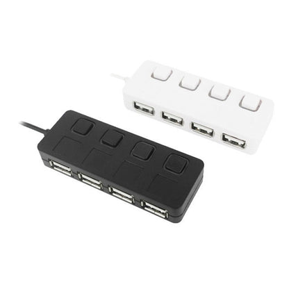 4 Ports USB 2.0 HUB with 4 Switch(White) by buy2fix