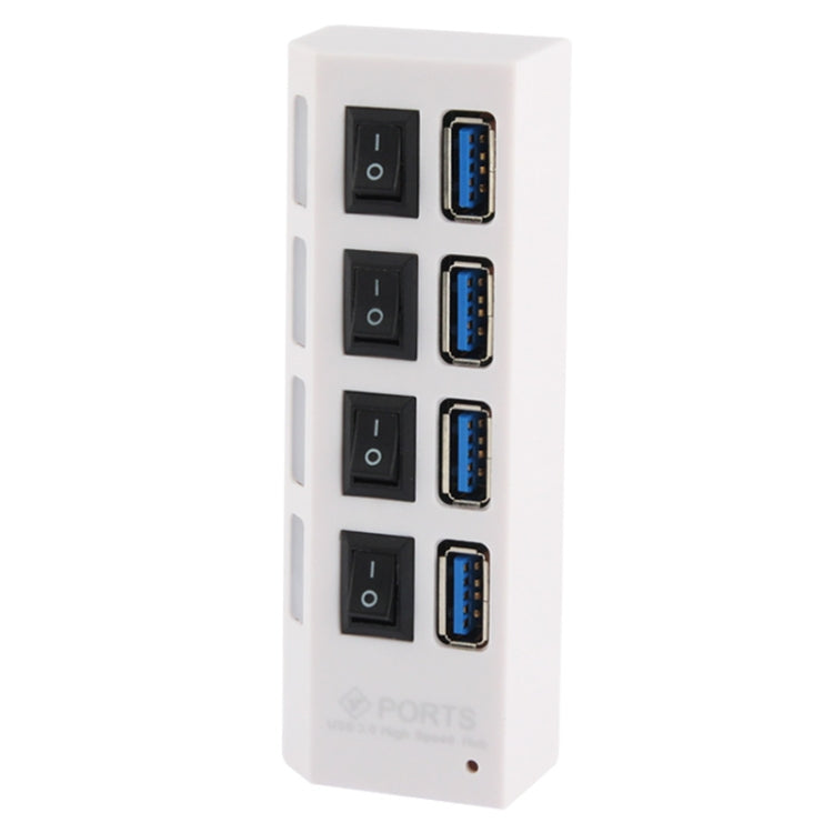 4 Ports USB 3.0 HUB, Super Speed 5Gbps, Plug and Play, Support 1TB (White) by buy2fix