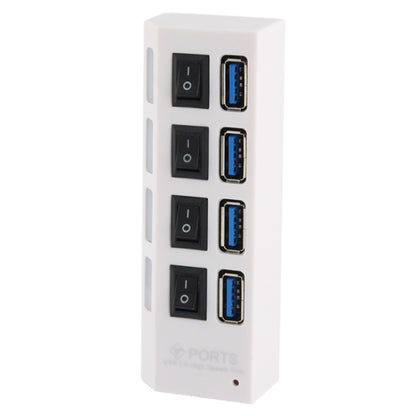 4 Ports USB 3.0 HUB, Super Speed 5Gbps, Plug and Play, Support 1TB (White) by buy2fix