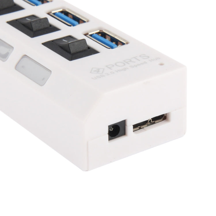 4 Ports USB 3.0 HUB, Super Speed 5Gbps, Plug and Play, Support 1TB (White) by buy2fix