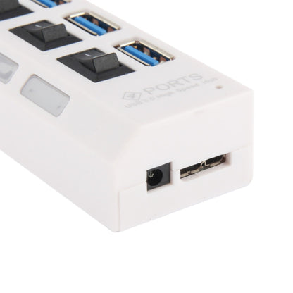 4 Ports USB 3.0 HUB, Super Speed 5Gbps, Plug and Play, Support 1TB (White) by buy2fix