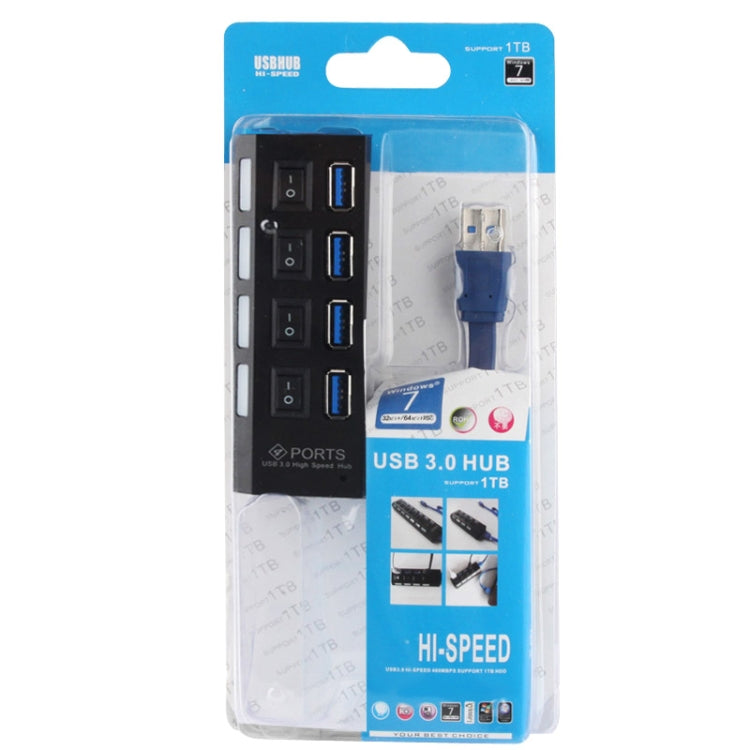 4 Ports USB 3.0 HUB, Super Speed 5Gbps, Plug and Play, Support 1TB (Black) by buy2fix