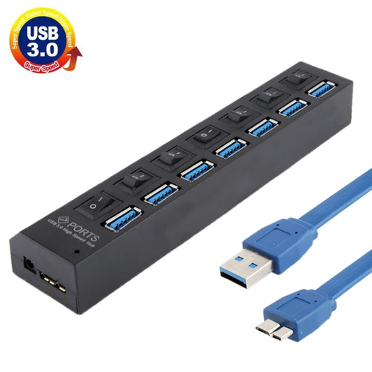 7 Ports USB 3.0 HUB, Super Speed 5Gbps, Plug and Play, Support 1TB(Black) by buy2fix