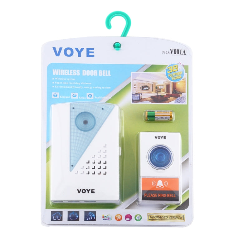 VOYE V001A Home Music Remote Control Wireless Doorbell with 38 Polyphony Sounds - Wireless Doorbell by VOYE | Online Shopping UK | buy2fix