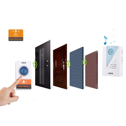 VOYE V001A Home Music Remote Control Wireless Doorbell with 38 Polyphony Sounds - Wireless Doorbell by VOYE | Online Shopping UK | buy2fix