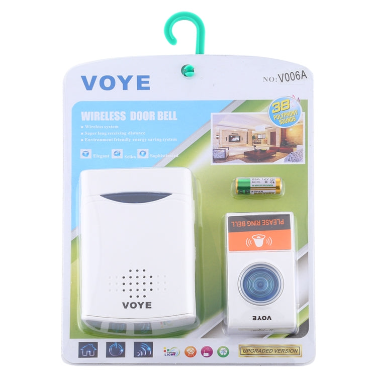 VOYE V006A Home Music Remote Control Wireless Doorbell with 38 Polyphony Sounds(White) - Wireless Doorbell by VOYE | Online Shopping UK | buy2fix