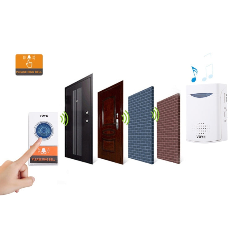 VOYE V006A Home Music Remote Control Wireless Doorbell with 38 Polyphony Sounds(White) - Wireless Doorbell by VOYE | Online Shopping UK | buy2fix