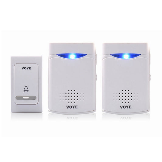VOYE V006B2 Wireless Remote Control Chime Door Bell with Double-Receiver(White) - Wireless Doorbell by VOYE | Online Shopping UK | buy2fix