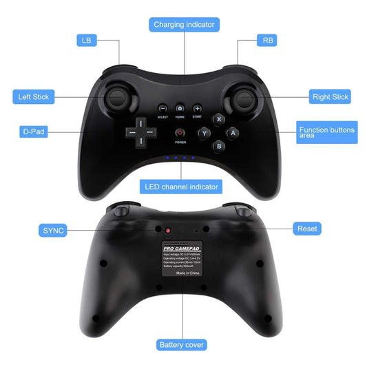 High Performance Pro Controller for Nintendo Wii U Console(Black) - Gamepads by buy2fix | Online Shopping UK | buy2fix