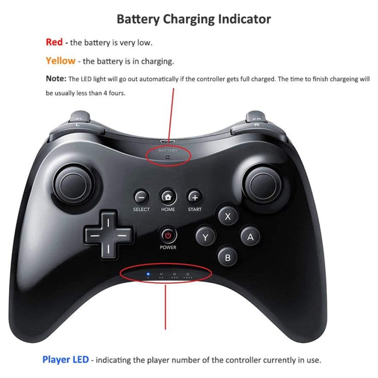 High Performance Pro Controller for Nintendo Wii U Console(Black) - Gamepads by buy2fix | Online Shopping UK | buy2fix