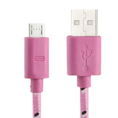 Nylon Netting Style Micro 5 Pin USB Data Transfer / Charge Cable, Length: 3m(Pink) by buy2fix