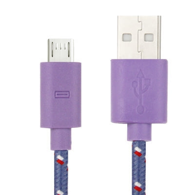 Nylon Netting Style Micro 5 Pin USB Data Transfer / Charge Cable, Length: 3m(Purple) by buy2fix