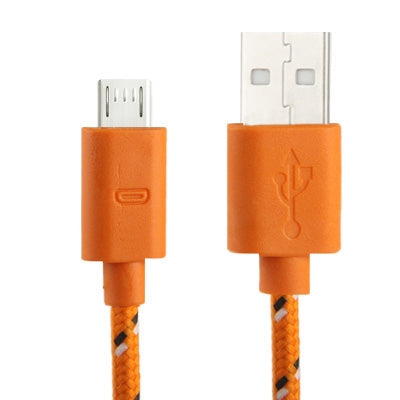 Nylon Netting Style Micro 5 Pin USB Data Transfer / Charge Cable, Length: 3m(Orange) by buy2fix