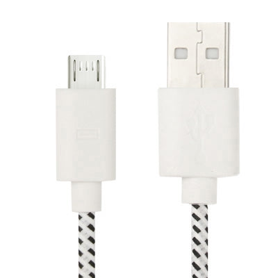 Nylon Netting Style Micro 5 Pin USB Data Transfer / Charge Cable, Length: 3m(White) by buy2fix