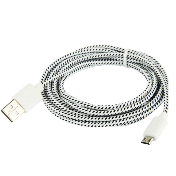 Nylon Netting Style Micro 5 Pin USB Data Transfer / Charge Cable, Length: 3m(White) by buy2fix