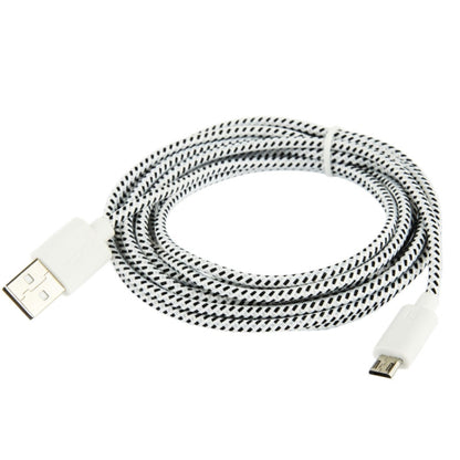 Nylon Netting Style Micro 5 Pin USB Data Transfer / Charge Cable, Length: 3m(White) by buy2fix