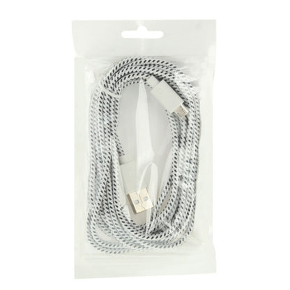 Nylon Netting Style Micro 5 Pin USB Data Transfer / Charge Cable, Length: 3m(White) by buy2fix