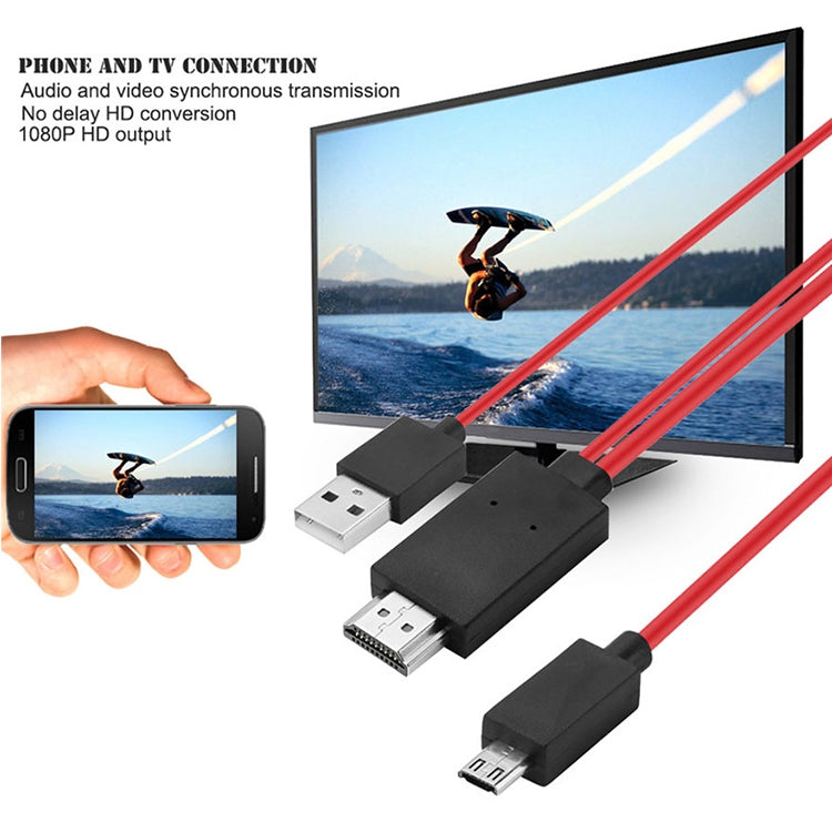 2m Full HD 1080P Micro USB MHL + USB Connector to HDMI Adapter HDTV Adapter Converter Cable by buy2fix