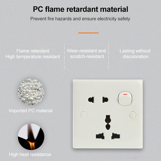 Electric Wall Switch and Socket, EU / AU / US Plug Socket with 1 Switch -  by buy2fix | Online Shopping UK | buy2fix