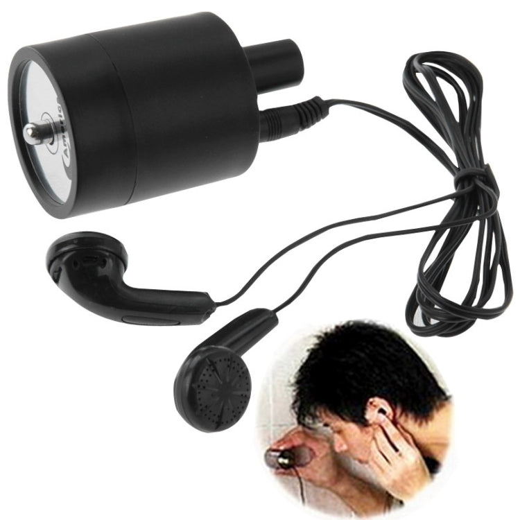 Powerful Audio Wiretap Listen Device Fold Ear Amplifier Wall Door Eavesdropping Surveillance with Earphone(Black) by buy2fix
