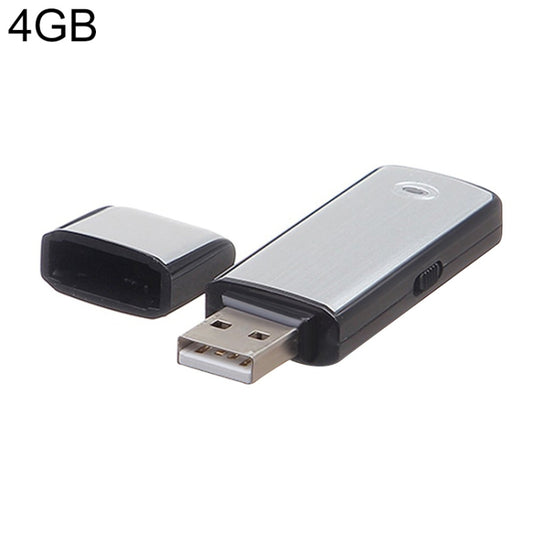 USB Voice Recorder + 4GB USB Flash Disk(Black) - U-Disk Recorder by buy2fix | Online Shopping UK | buy2fix