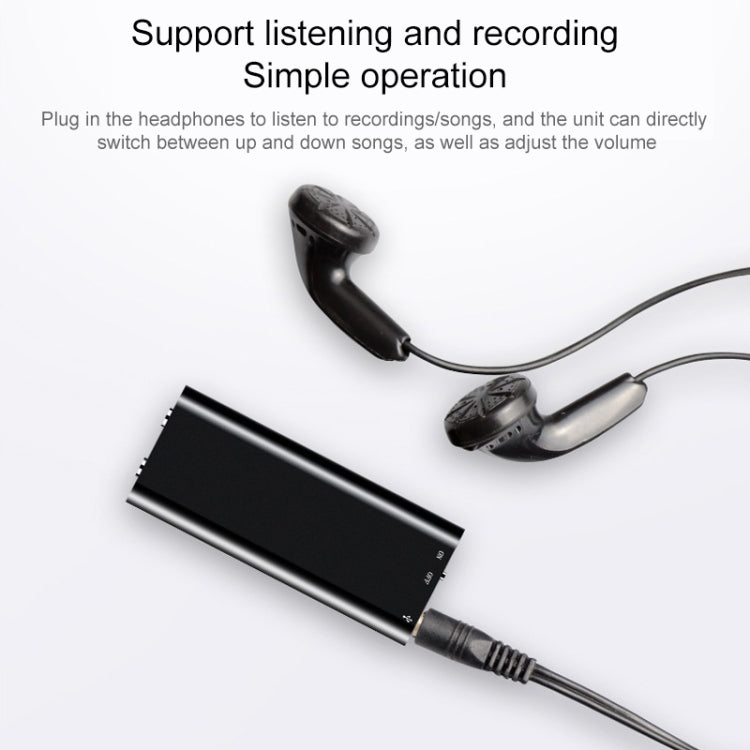 3 in 1 Mini Voice Recorder + 8GB Flash Disk + MP3 Player(Black) - U-Disk Recorder by buy2fix | Online Shopping UK | buy2fix