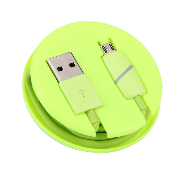 1M Circular Bobbin Gift Box Style Micro USB to USB 2.0 Data Sync Cable with LED Indicator Light, For Samsung, HTC, Sony, Huawei, Xiaomi(Green) by buy2fix