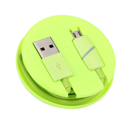 1M Circular Bobbin Gift Box Style Micro USB to USB 2.0 Data Sync Cable with LED Indicator Light, For Samsung, HTC, Sony, Huawei, Xiaomi(Green) by buy2fix