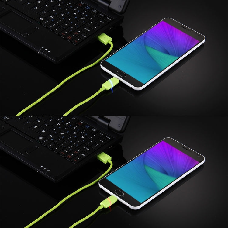 1M Circular Bobbin Gift Box Style Micro USB to USB 2.0 Data Sync Cable with LED Indicator Light, For Samsung, HTC, Sony, Huawei, Xiaomi(Green) by buy2fix