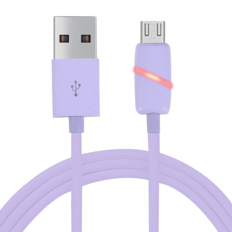 1M Circular Bobbin Gift Box Style Micro USB to USB 2.0 Data Sync Cable with LED Indicator Light, For Samsung, HTC, Sony, Huawei, Xiaomi(Purple) by buy2fix