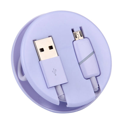 1M Circular Bobbin Gift Box Style Micro USB to USB 2.0 Data Sync Cable with LED Indicator Light, For Samsung, HTC, Sony, Huawei, Xiaomi(Purple) by buy2fix