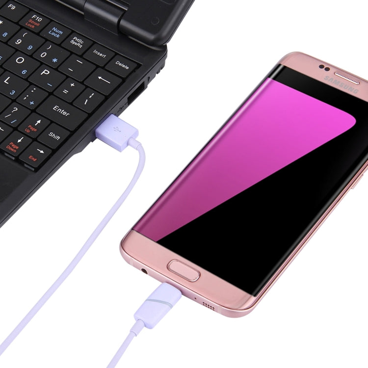 1M Circular Bobbin Gift Box Style Micro USB to USB 2.0 Data Sync Cable with LED Indicator Light, For Samsung, HTC, Sony, Huawei, Xiaomi(Purple) by buy2fix