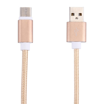 Woven Style USB-C / Type-C 3.1 Male to USB 2.0 Male Data Sync Charging Cable, Cable Length: 20cm(Gold) by buy2fix