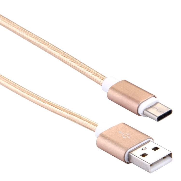 Woven Style USB-C / Type-C 3.1 Male to USB 2.0 Male Data Sync Charging Cable, Cable Length: 20cm(Gold) by buy2fix